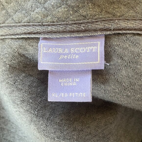 Laura Scott XL Petite gray sleeveless zip up vest with pockets women's - Picture 7 of 9